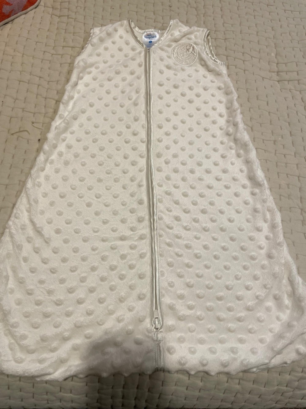 Halo Ivory Sleep Sack Wearable Blanket Plushy Dot Velboa small, 0 to 6 months